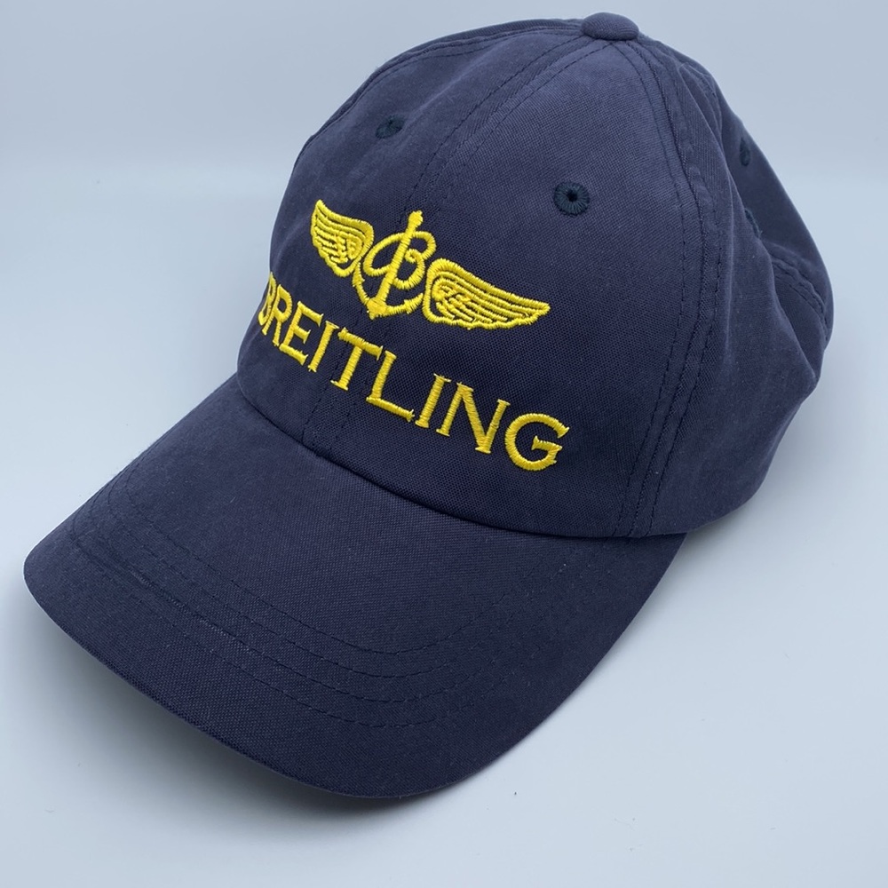 Breitling Navy Blue Cap with Yellow Embroidered Logo - Picture 3 of 4